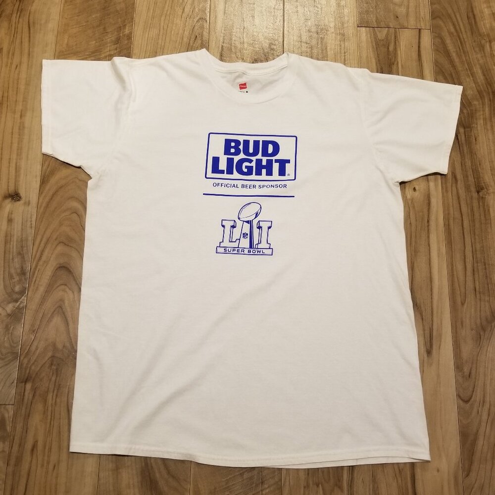 NFL Bud Light Super Bowl LI Official Sponsor Tee XL Patriots Football T Shirt